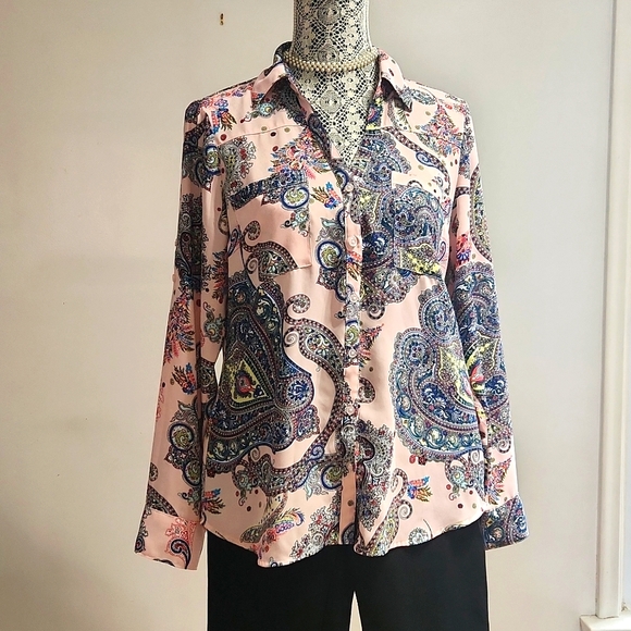 [M] EXPRESS Portofino Paisley Top - Picture 1 of 5